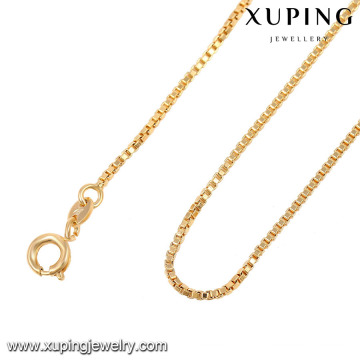 42970-cheap atacado moda jóias 18 k ouro 1 mm de largura 50 cm longas cadeias